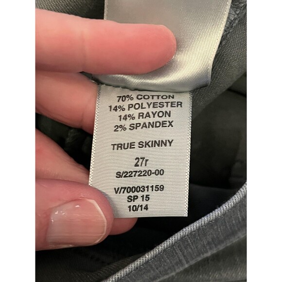 Gap 1969 True Skinny Jeans Womens 27R Gray Charcoal Wash Mid Rise Stretch Denim - Picture 10 of 10